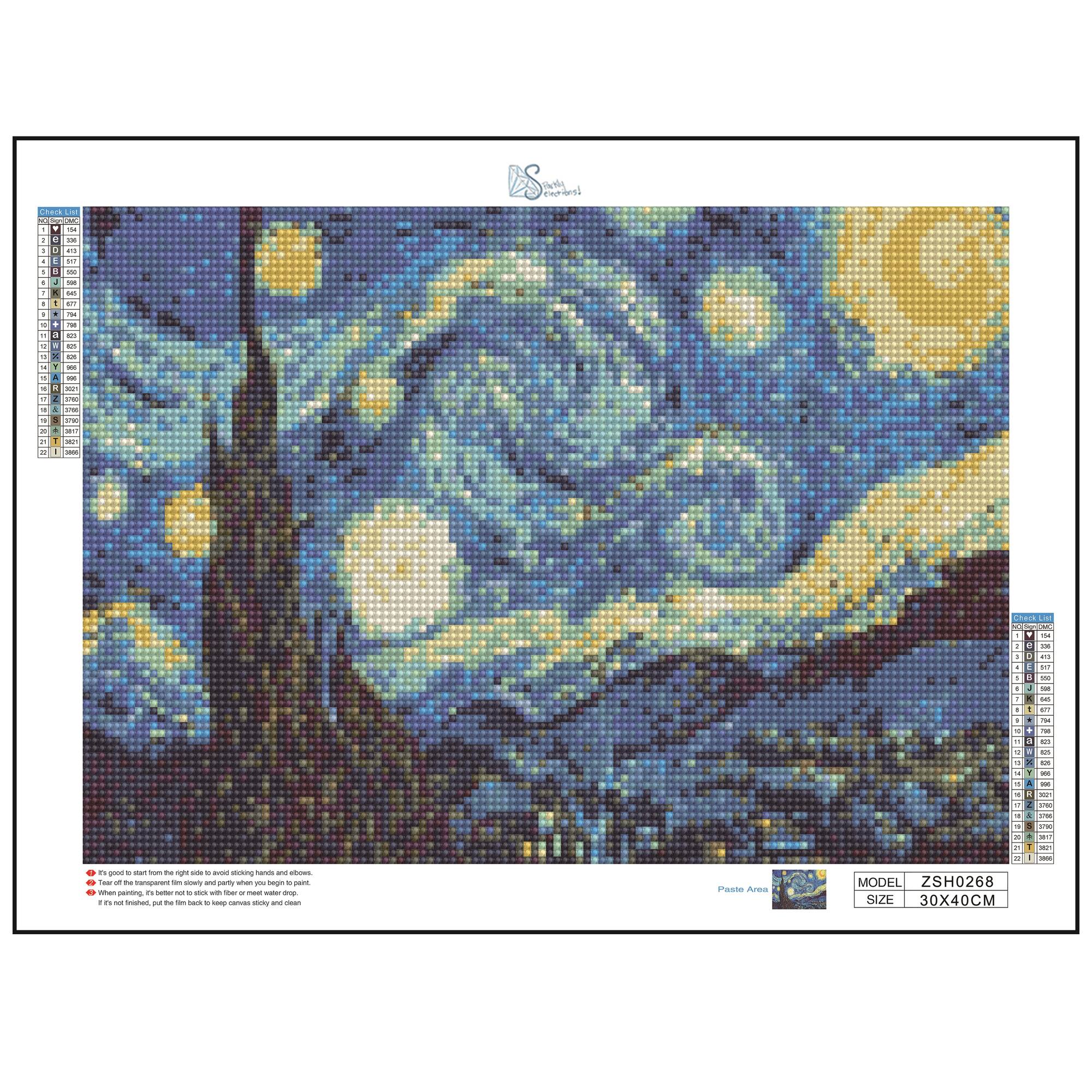 Sparkly Selections Beginner Starry Night Diamond Painting Kit